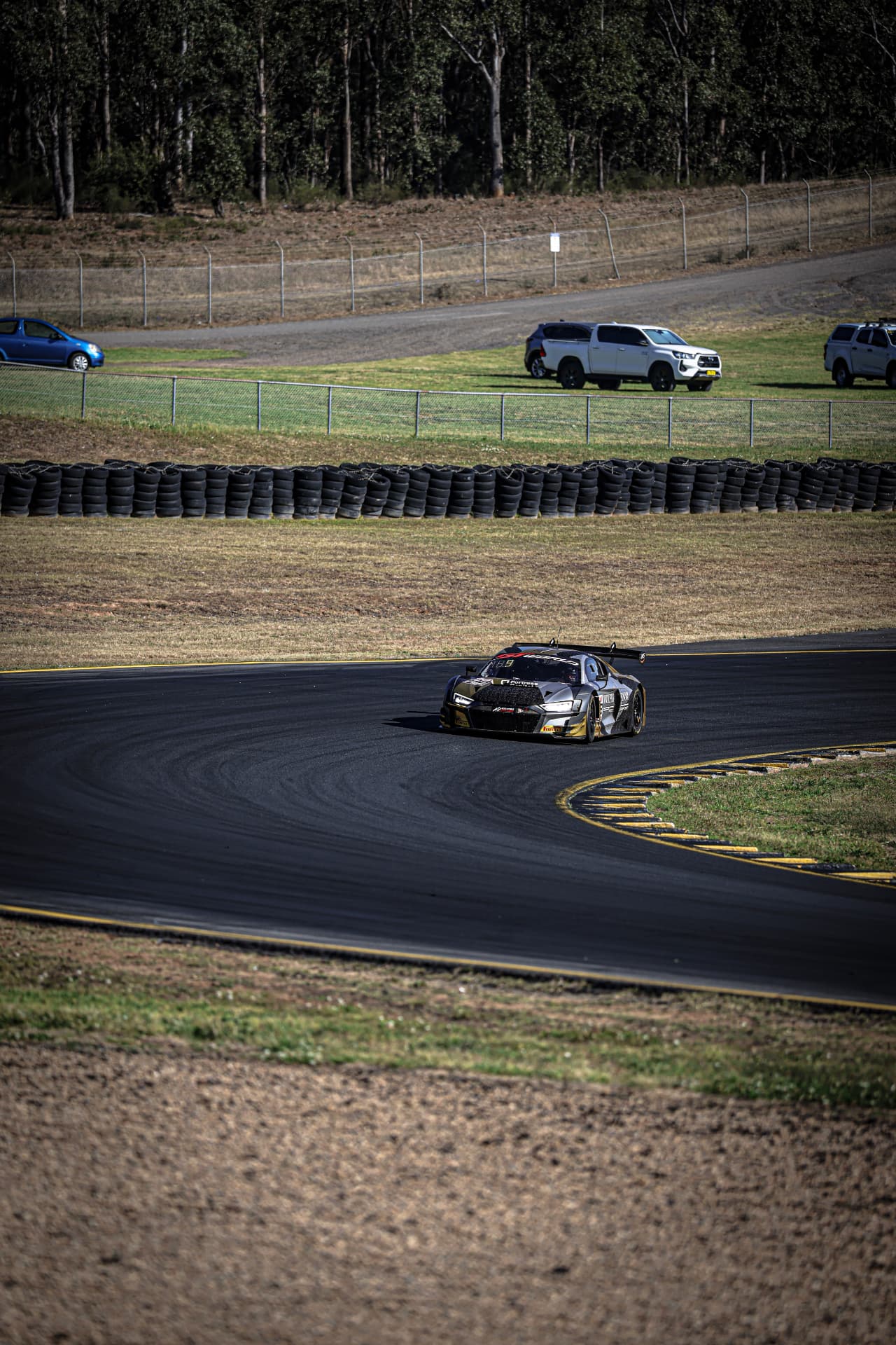 Audi R8 GT car entering a dark corner